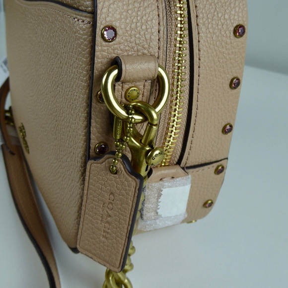 Coach Pebbled Leather Camera Bag w/ Crystal Rivets - Picture 2 of 8